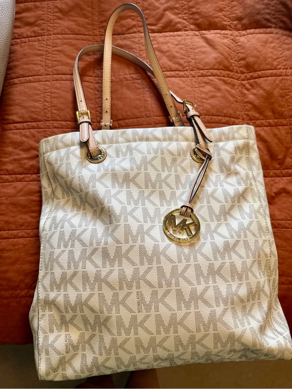 Michael Kors Vanilla Signature MK Canvas Tote